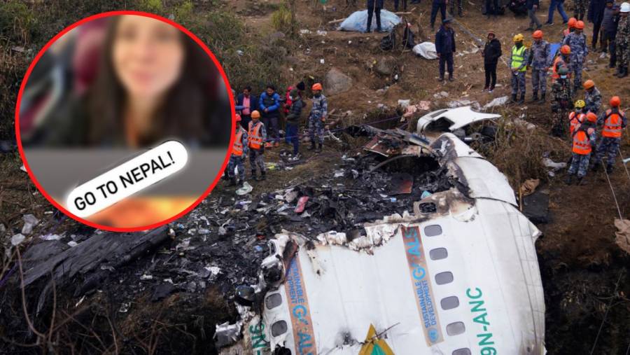 Así fue la selfie que influencer se tomó antes del trágico accidente aéreo en Nepal