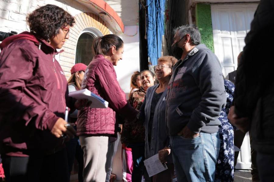 Sheinbaum visita el Barrio de Zapotla en Iztacalco