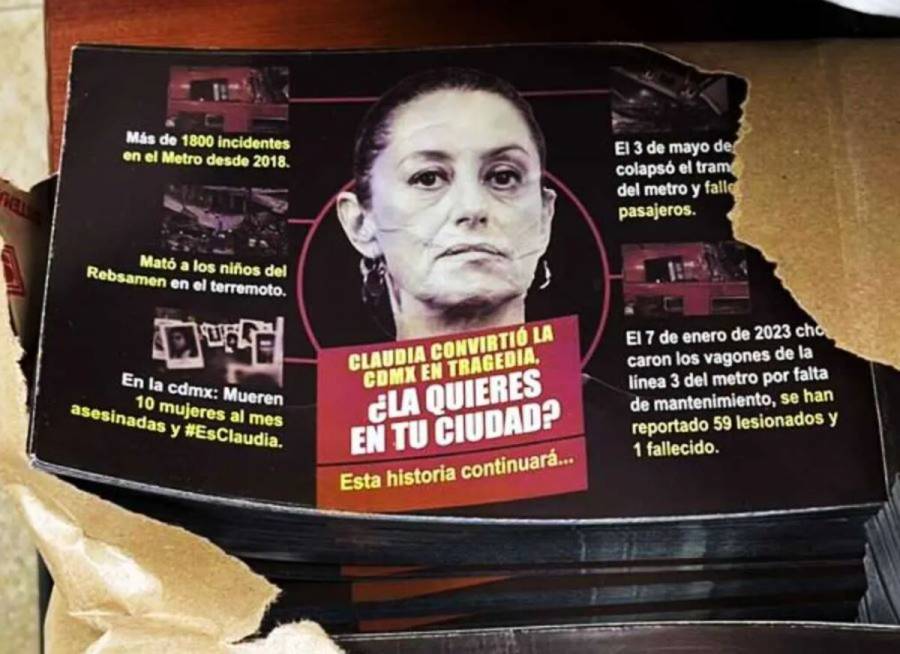 Hallan propaganda contra Claudia Sheinbaum en Cuauhtémoc