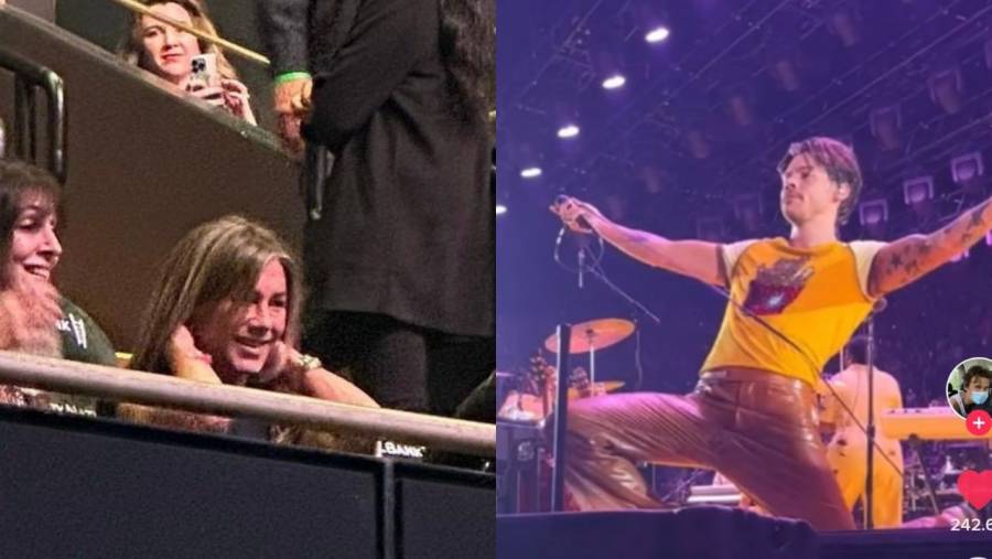 Jennifer Aniston alborota Twitter tras ser vista en el concierto de Harry Styles