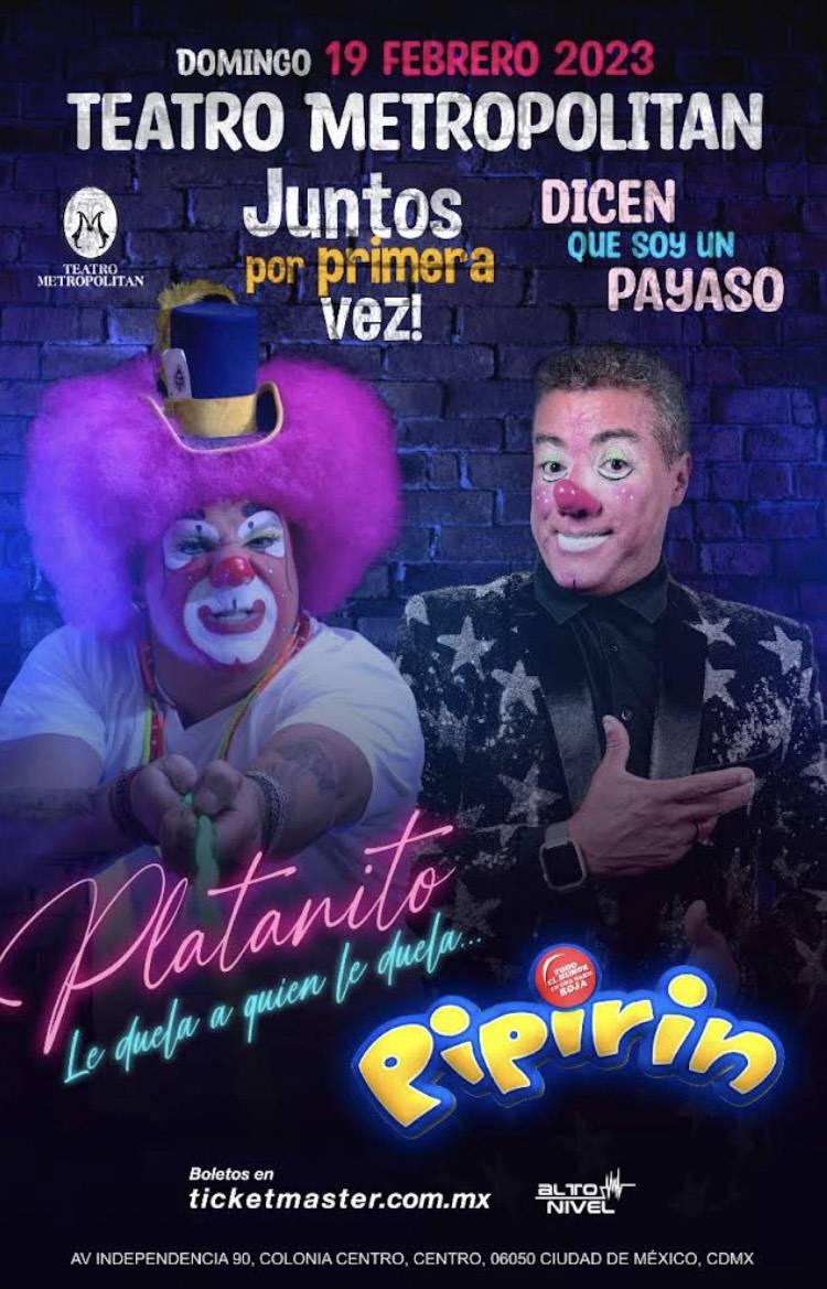 PLATANITO Y PIPIRIN LLEGAN CON SHOW IRREPETIBLE DE COMEDIA AL TEATRO METROP&Oacute;LITAN