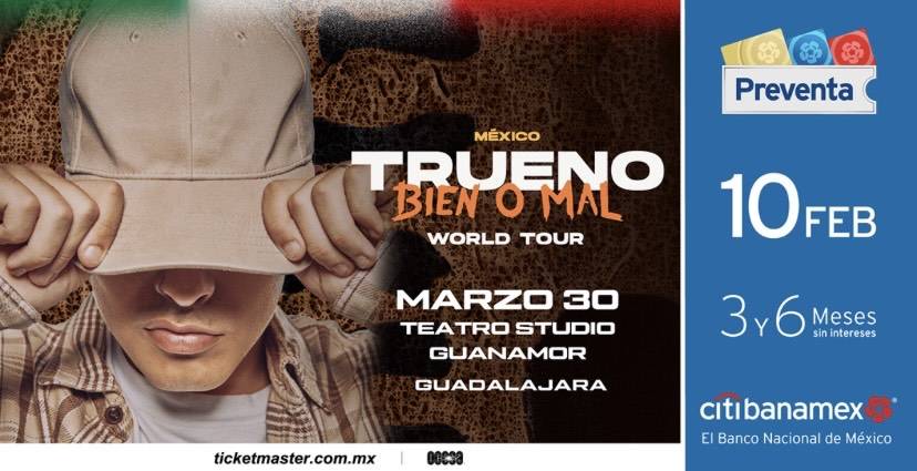 Trueno hará vibrar Jalisco con su tour Bien o Mal