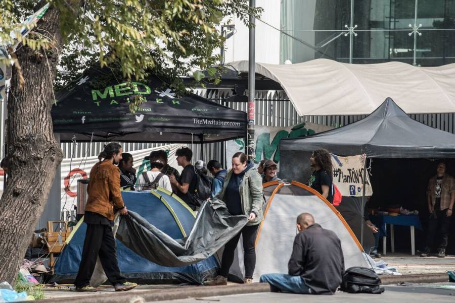 Retiran plantón por mariguana en CDMX; tenía 3 años frente a Senado