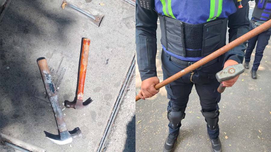 Policías de la CDMX detectan posibles “armas” en marcha del 8M