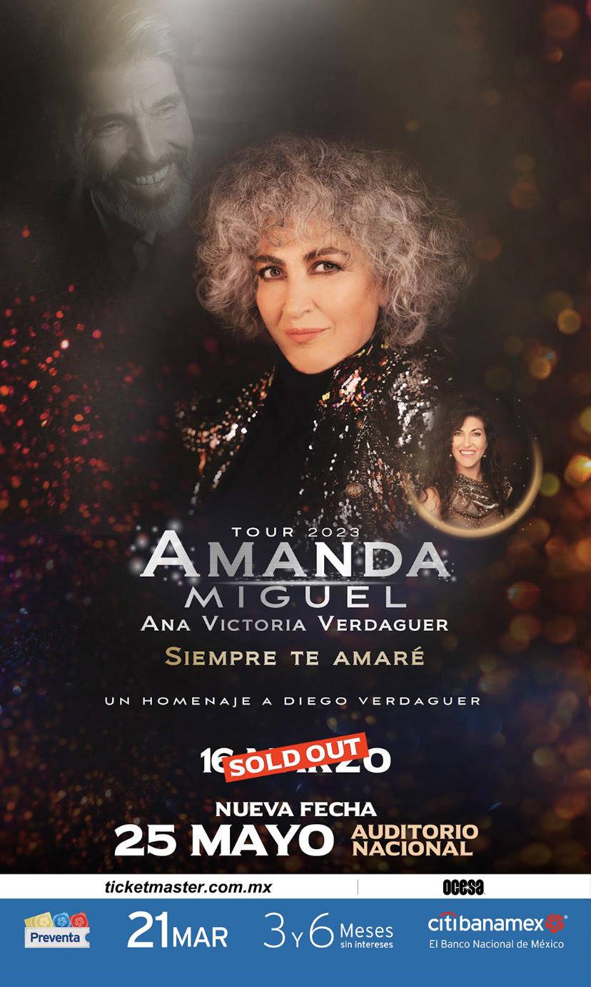 Tras agotar primera fecha, Amanda Miguel anuncia nuevo show en Auditorio Nacional