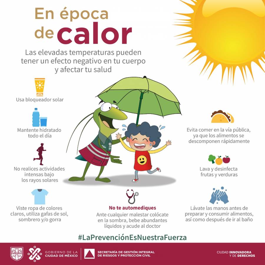 Alerta amarilla por altas temperaturas es &Iacute;ndices de Radiaci&oacute;n UV en CDMX