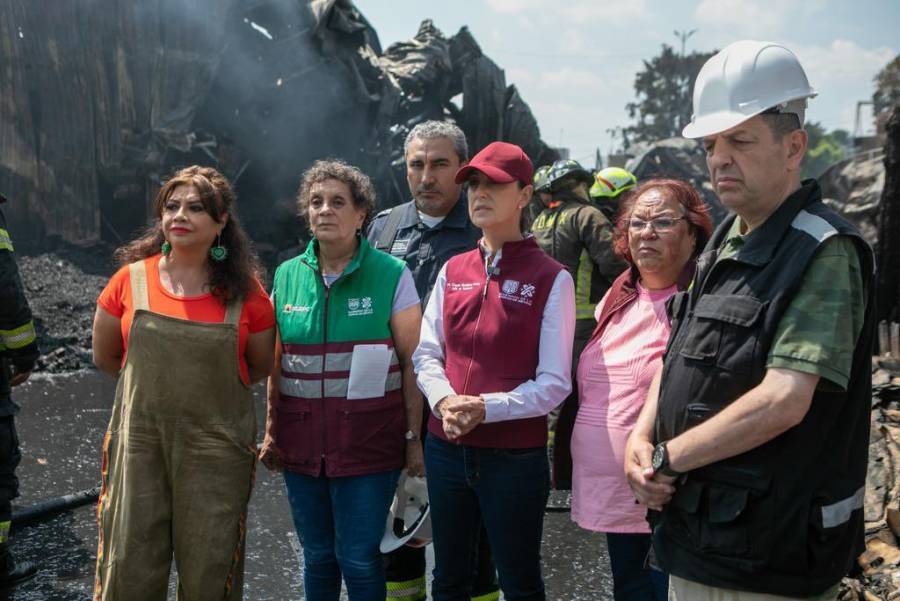 Sin indicios de extorsión como causa de incendio en la Central de Abasto: Sheinbaum