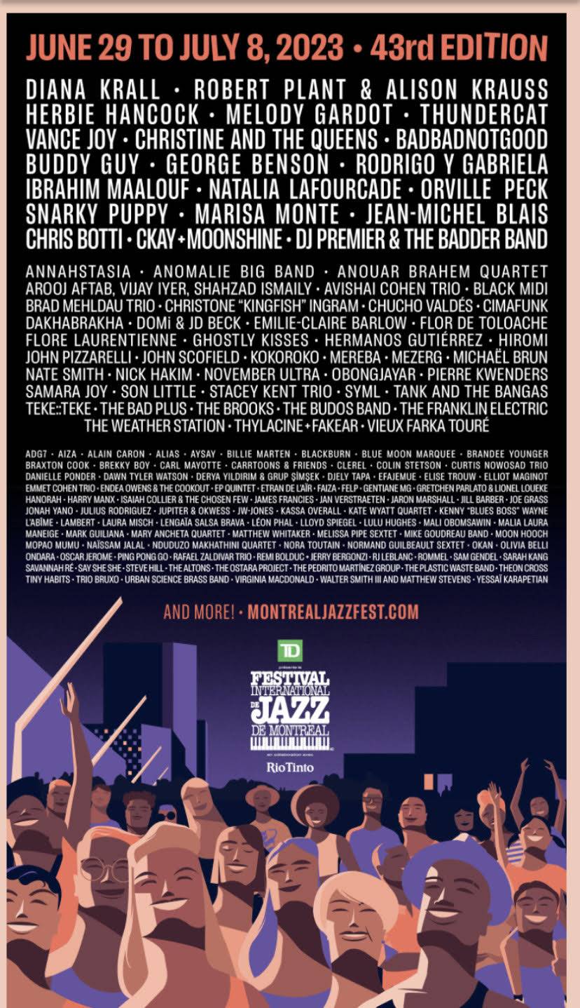 FESTIVAL DE JAZZ MONTREAL  ¡UNA 43a ALINEACIÓN IMPRESIONANTE!