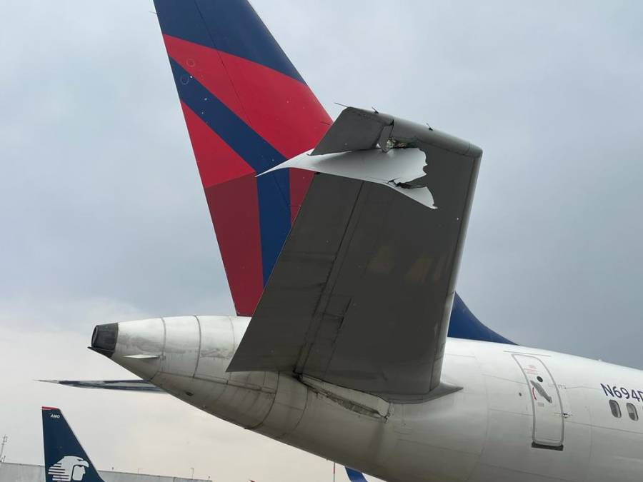 Se impactan dos aeronaves en la zona de rodaje en el AICM