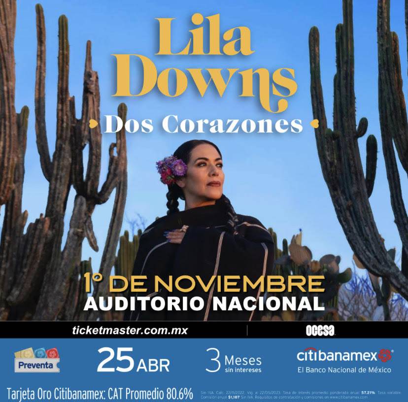 LILA DOWNS SE PRESENTARÁ EN LA CDMX