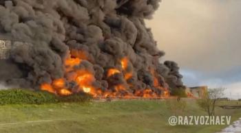 Incendio en un depósito de petróleo de Crimea tras ataque con dron