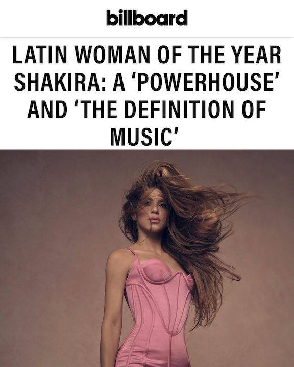 Shakira se alista para su homenaje de Billboard como “Mujer del Año”