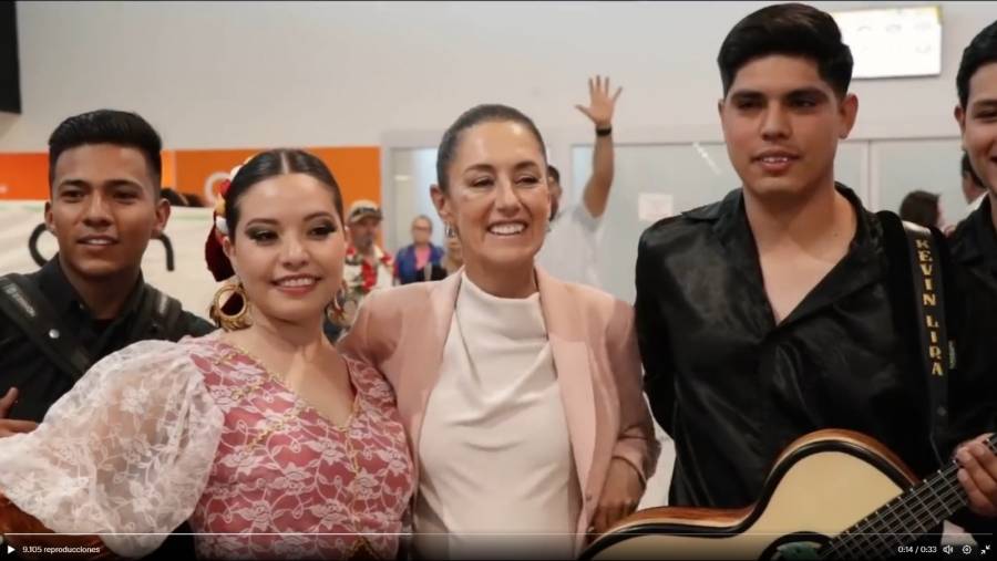 Llega Sheinbaum a Chihuahua y la reciben con Polka