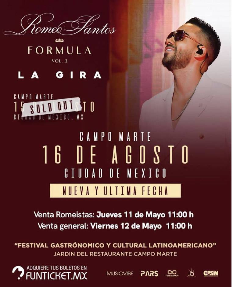 ROMEO SANTOS ABRE SU SEGUNDA FECHA EN CDMX COMO PARTE DE SU GIRA “FÓRMULA VOLUMEN 3”