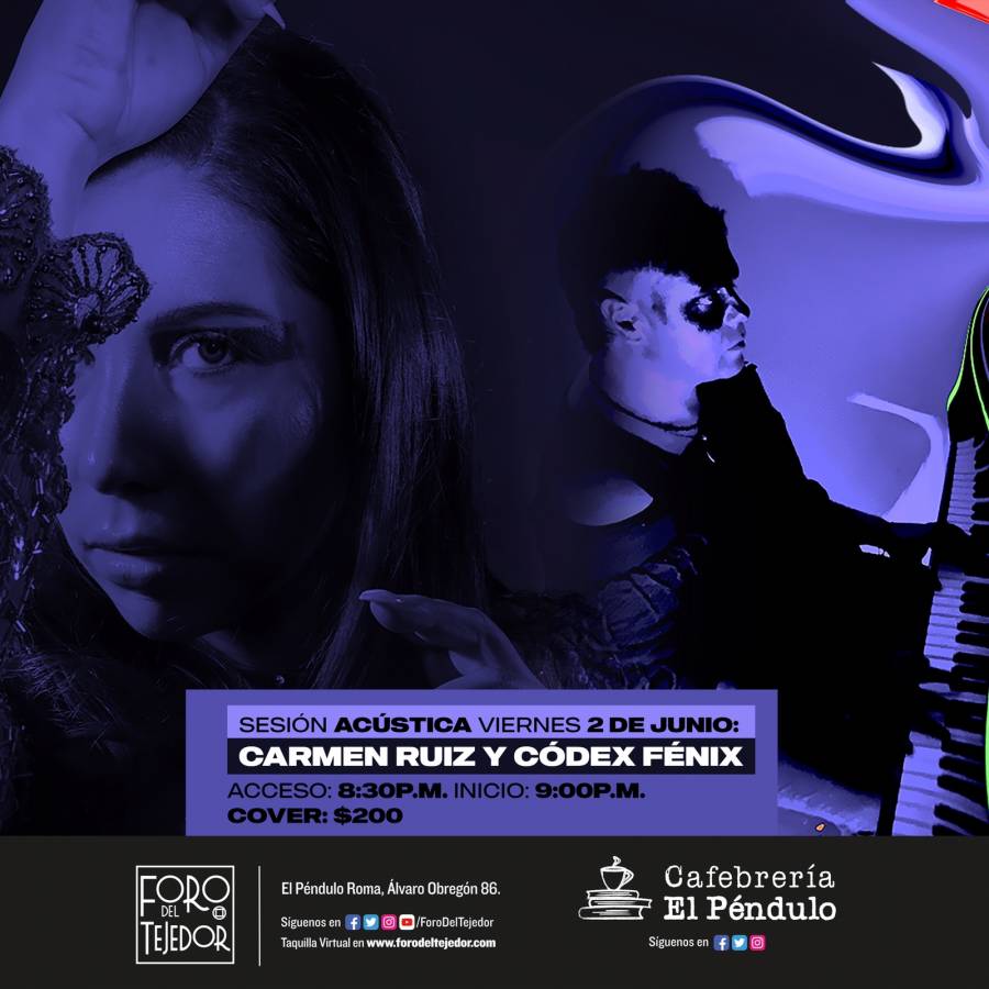 Carmen Ruíz presenta su nuevo sencillo ¡Y NO! acompañada de Codex Fénix en un concierto acústico en el Foro del Tejedor