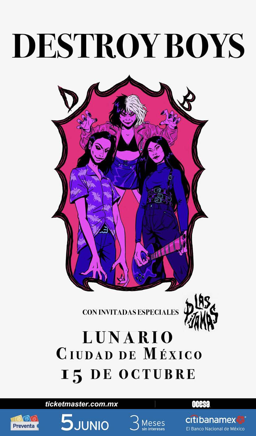 Destroy Boys MX anuncian concierto en el Lunario