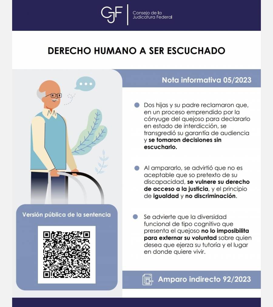 Ayudado por sus hijas, adulto mayor interdicto consigue derecho de audiencia