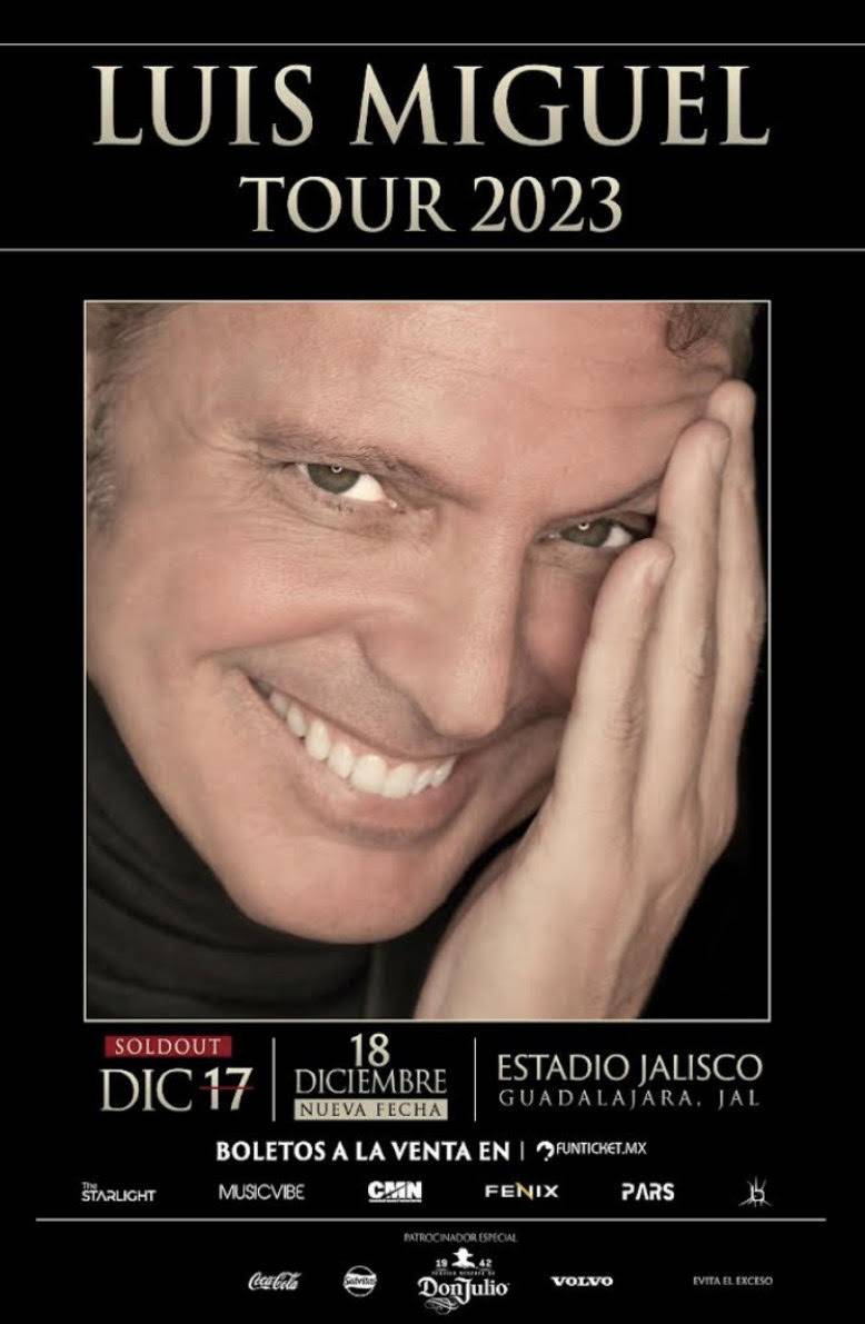 ¡LUIS MIGUEL ANUNCIA SU SEGUNDA FECHA EN EL ESTADIO JALISCO PARA EL 18 DE DICIEMBRE!
