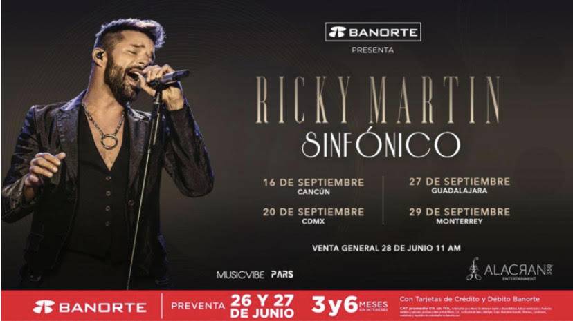 RICKY MARTIN REGRESA A MÉXICO CON SU NUEVA PROPUESTA ESCÉNICA “RICKY MARTIN SINFÓNICO”