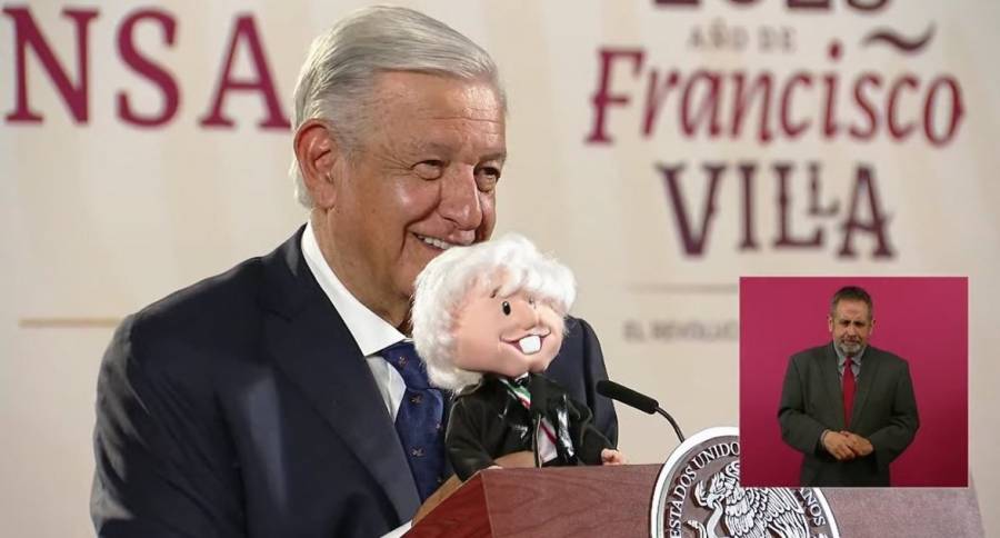 Presenta AMLO en Ma&ntilde;anera mu&ntilde;ecos 