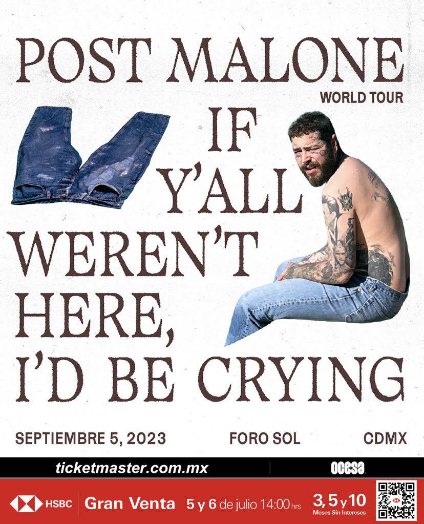 Post Malone traer&aacute; el If Y’all Weren’t Here, I’d Be Crying Tour, a Latinoam&eacute;rica
