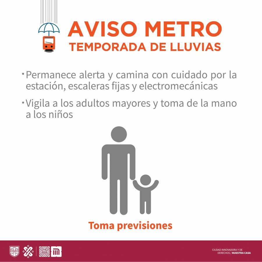 Implementa metro marcha de seguridad por intensas lluvias en CDMX