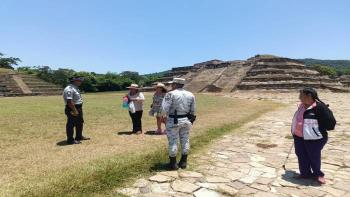 En Veracruz, Guardia Nacional realiza recorridos de seguridad y proximidad en la Zona Arqueológica El Tajín