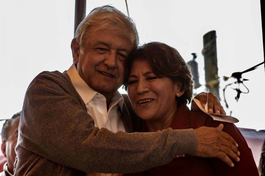 Delfina Gómez asiste a reunión de trabajo con AMLO en Palacio Nacional