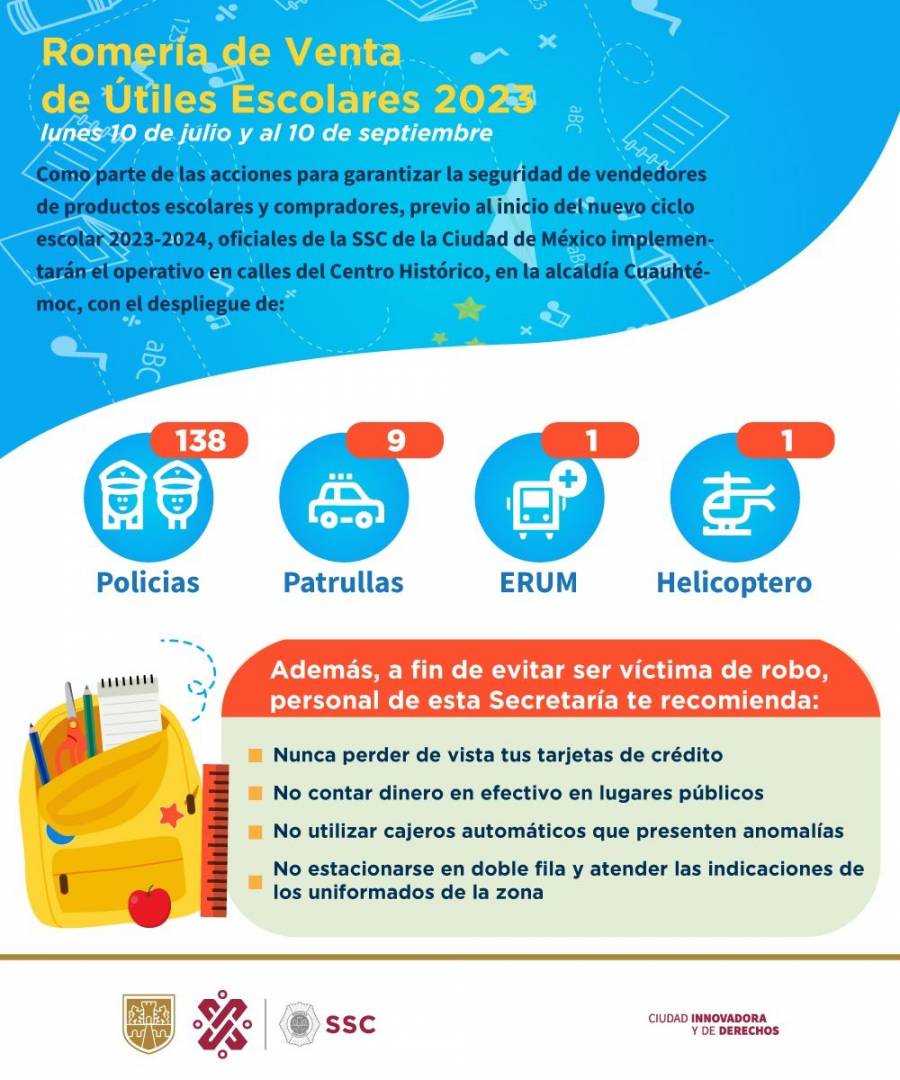Realiza SSC operativo de seguridad en venta de útiles escolares