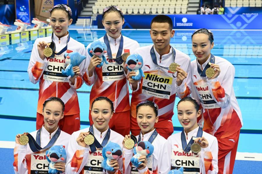 China gana la primera prueba mixta por equipos en Mundial de natación artística