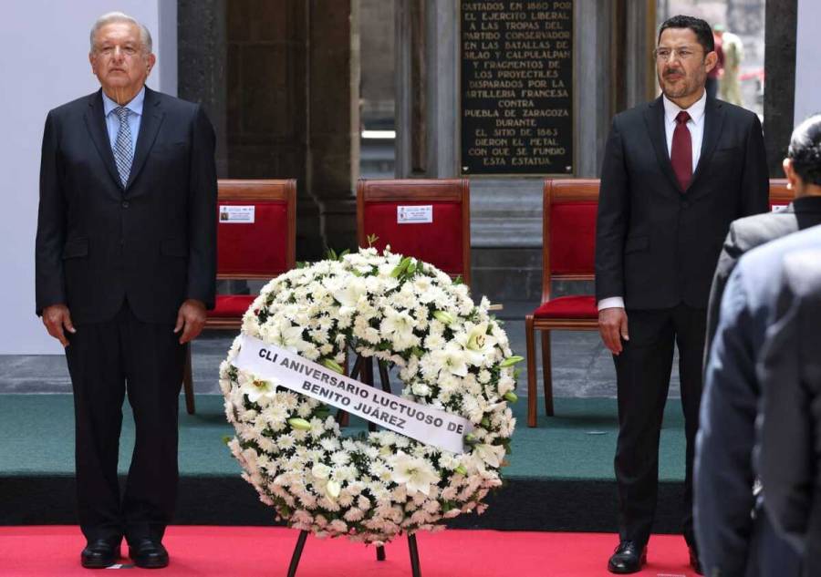 Batres acompaña a AMLO a la Ceremonia del 151 Aniversario Luctuoso de Benito Juárez