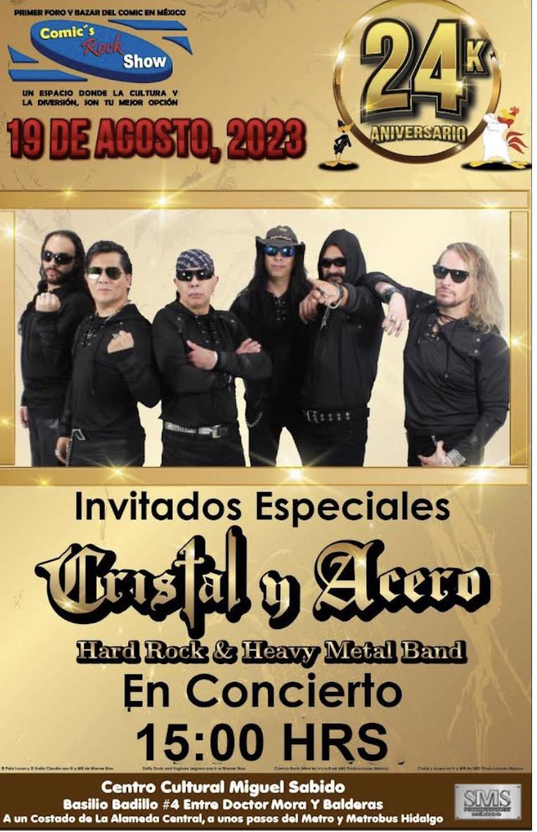 LA BANDA CRISTAL Y ACERO FESTEJARA EL 24 ANIVERSARIO DE COMICS ROCK SHOW