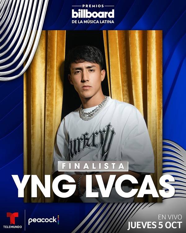 Yng Lvcas sorprende en Premios Billboard con seis nominaciones