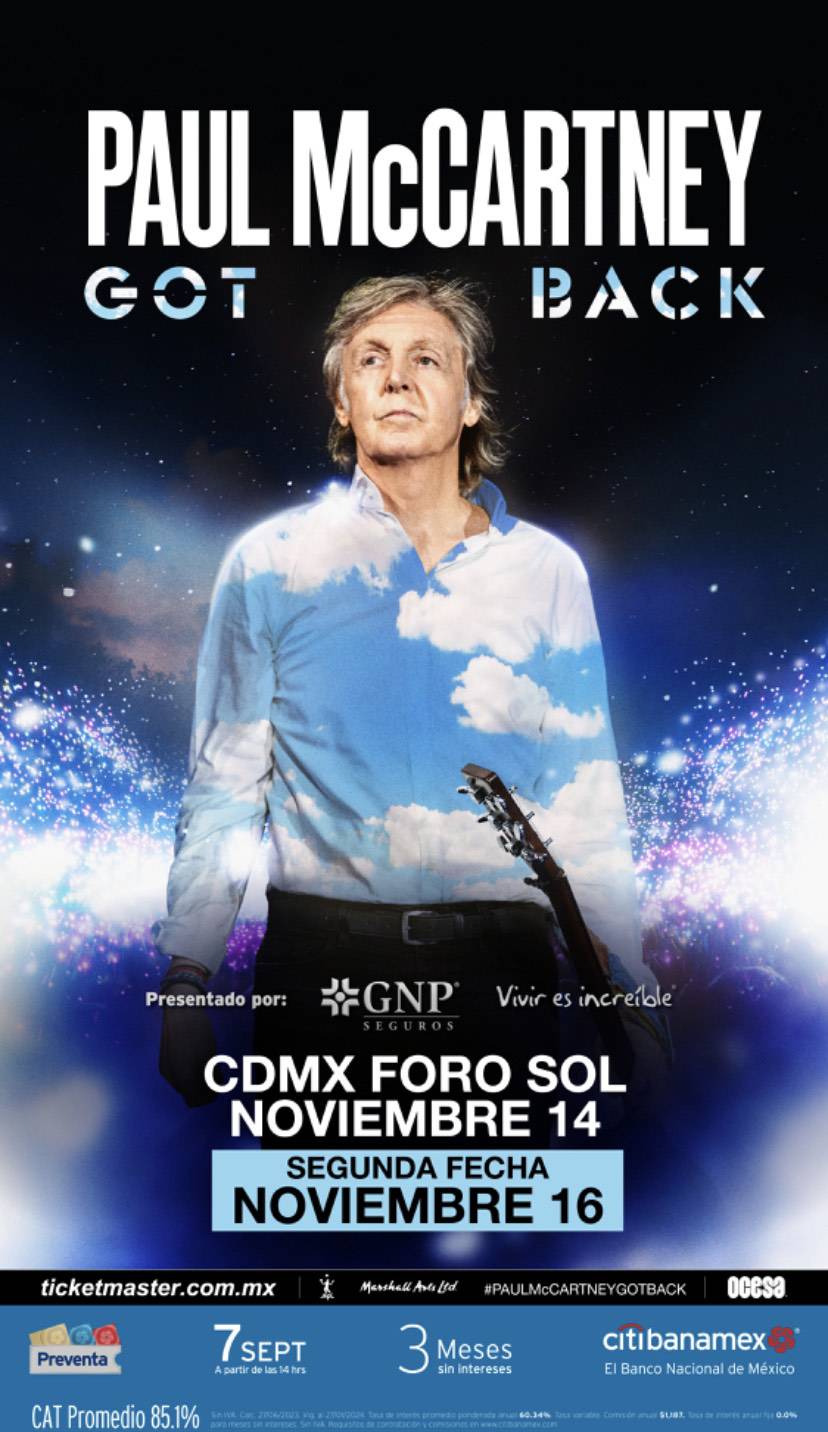 ¡Debido al éxito se confirma una segunda fecha de Paul McCartney en la CDMX!