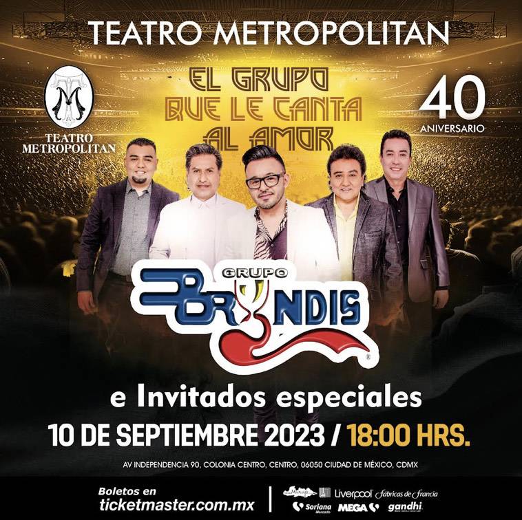 GRUPO BRYNDIS CELEBRARÁ 4 DÉCADAS CANTÁNDOLE AL AMOR EN EL TEATRO METROPOLITAN