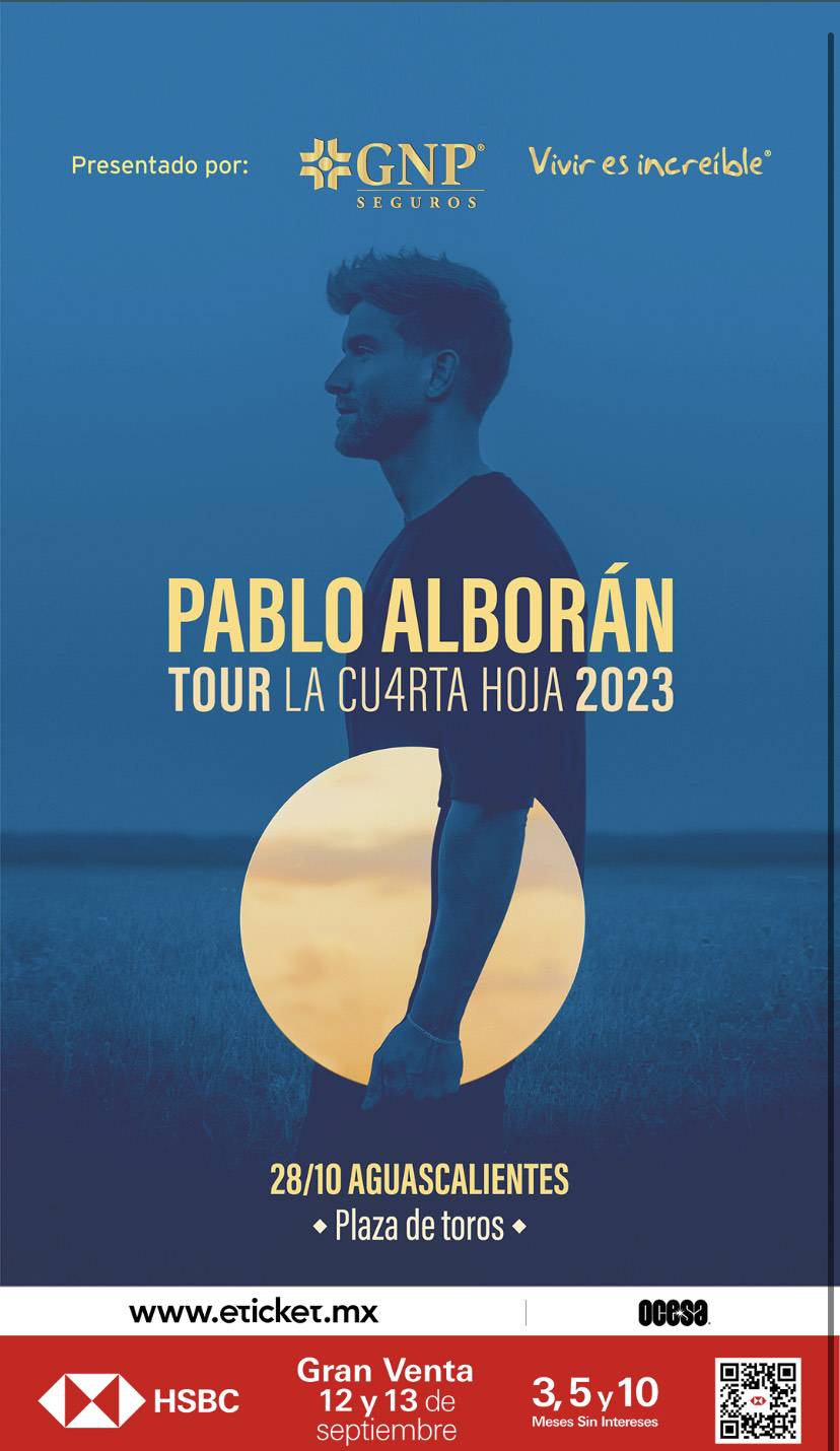 Pablo Alborán suma Aguascalientes a su nueva gira