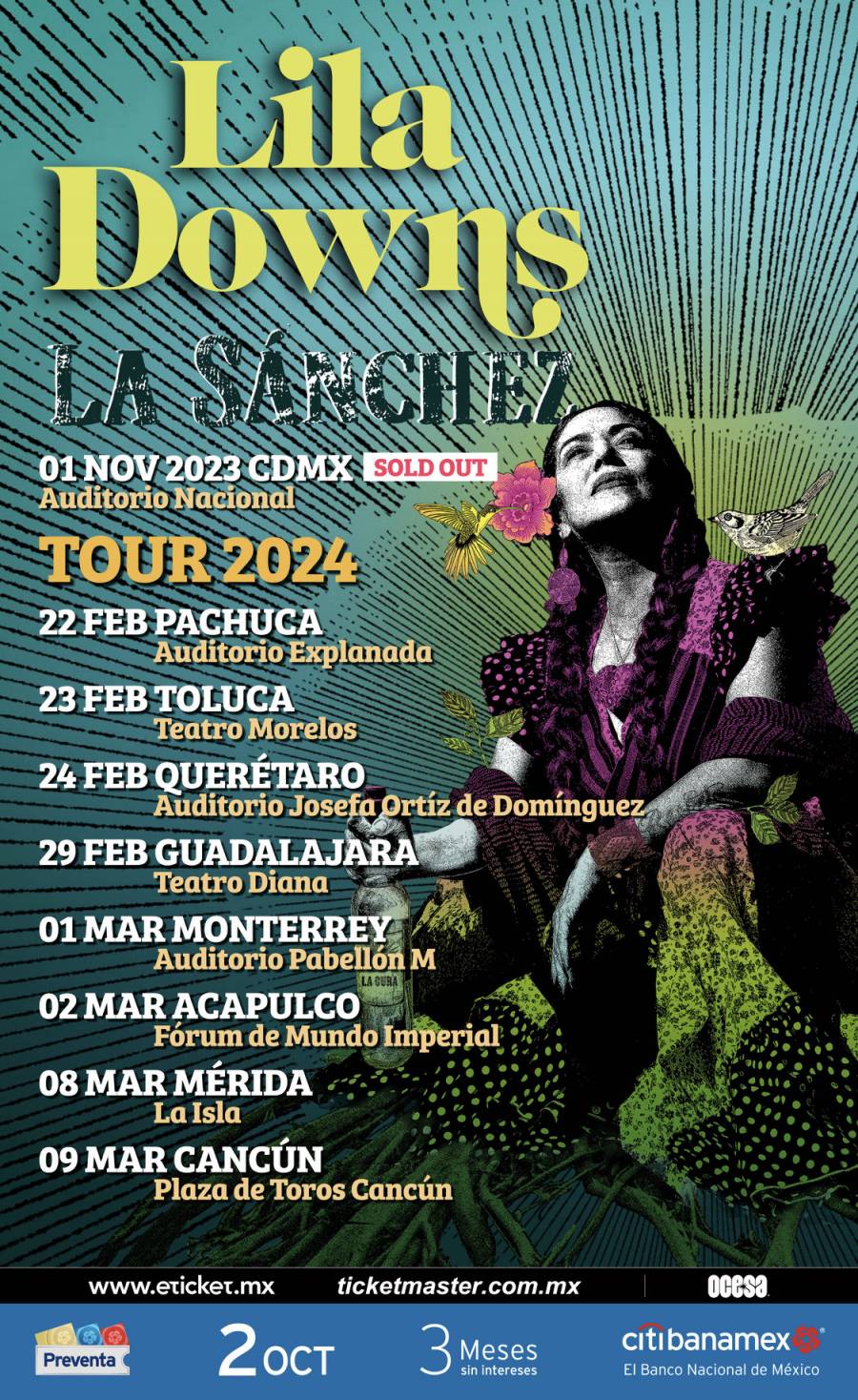 LILA DOWNS se complace en anunciar su próxima gira por la República Mexicana !!!