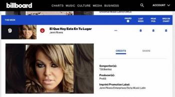 Jenni Rivera: “El Que Hoy Está En Tu Lugar” en el Top 10 de Billboard