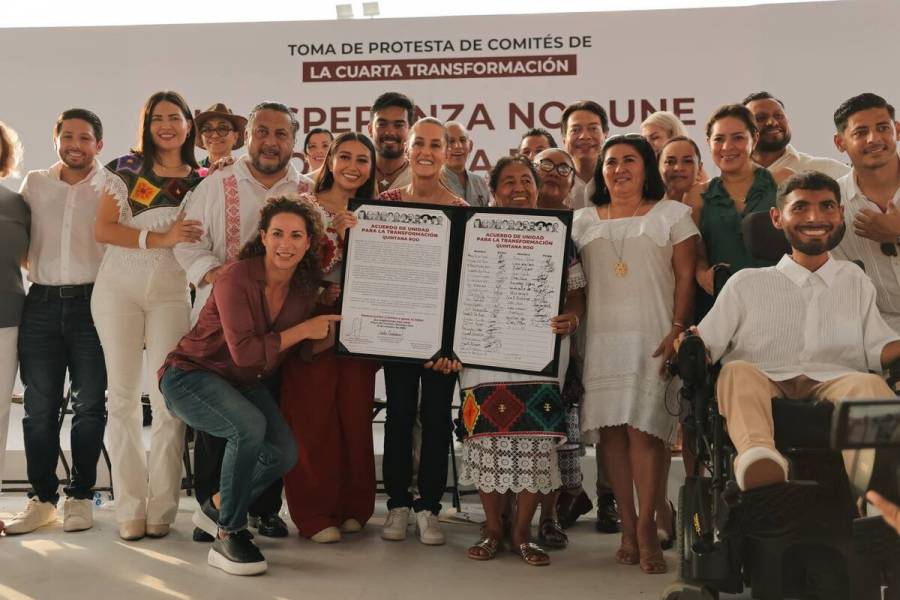 Claudia Sheinbaum firma acuerdo de unidad en Quintana Roo