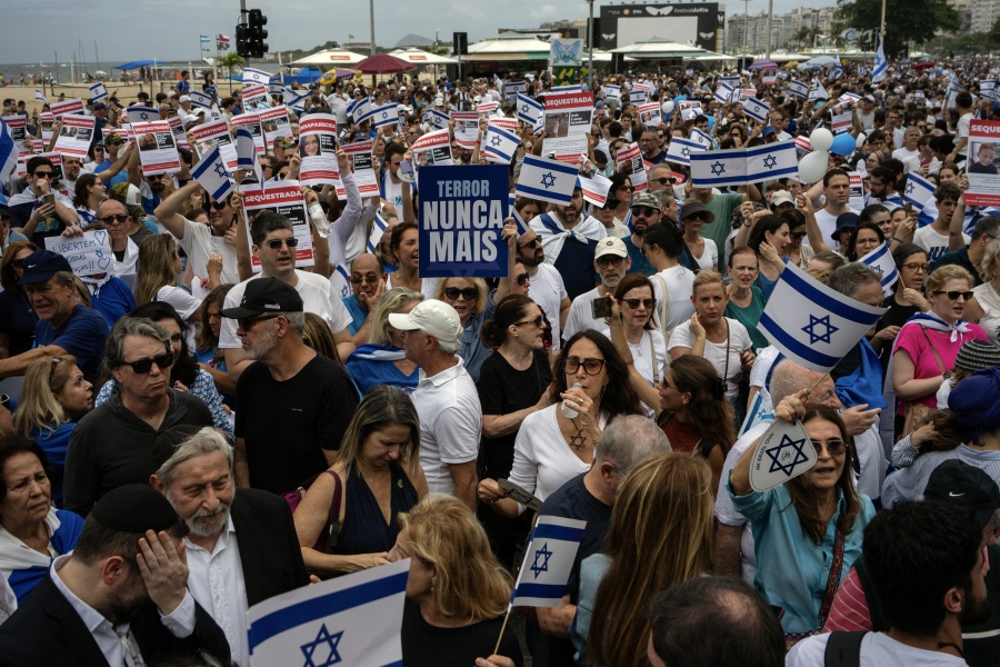 Más de un millar de personas marchan en Rio de Janeiro en apoyo a Israel