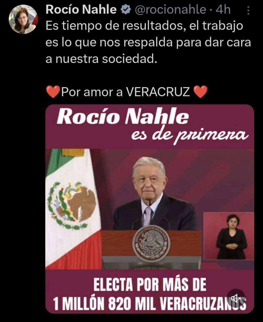 AMLO pone MB de calificaciones MB Roc&iacute;o Nahale