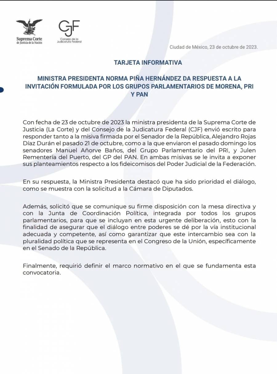 Ministra Pi&ntilde;a ir&aacute; al Senado, este martes, para dialogar sobre fideicomisos