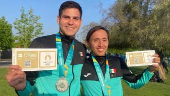 Emiliano Hern&aacute;ndez y Mayan Oliver ganan las pruebas individuales del pentatl&oacute;n moderno