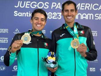 Alexis L&oacute;pez y Miguel Carballo conquistan oro en remo de Santiago 2023