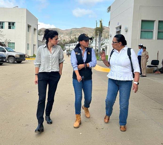 Luisa María Alcalde y Rosa Icela Rodríguez viajan a Acapulco, para apoyar acciones tras paso del huracán Otis