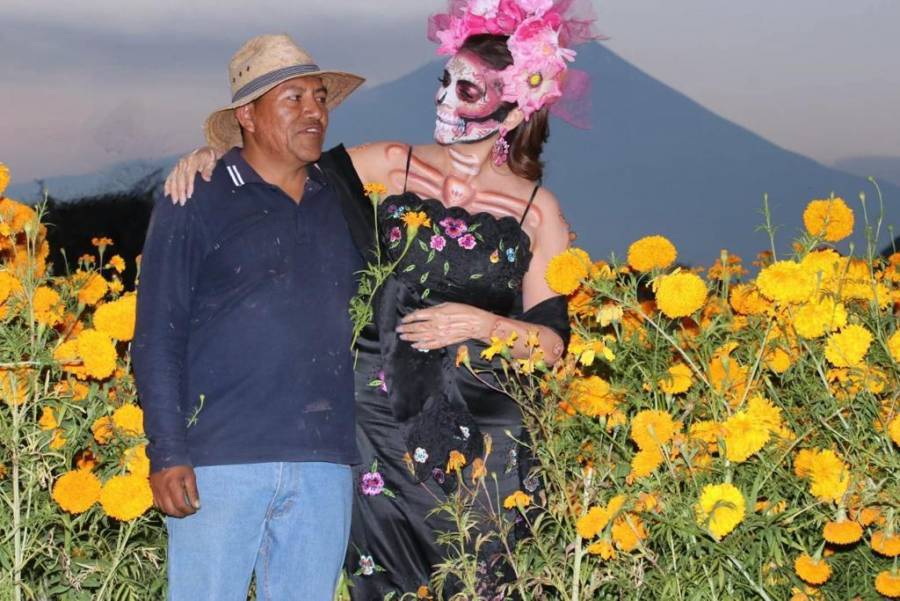 Visita Olivia Salomón el valle de catrinas en Atlixco