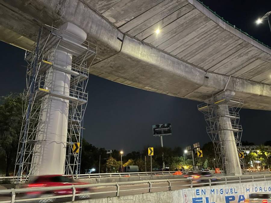 Denuncian cuarteaduras en columnas del Segundo Piso del Perif&eacute;rico, por filtraciones