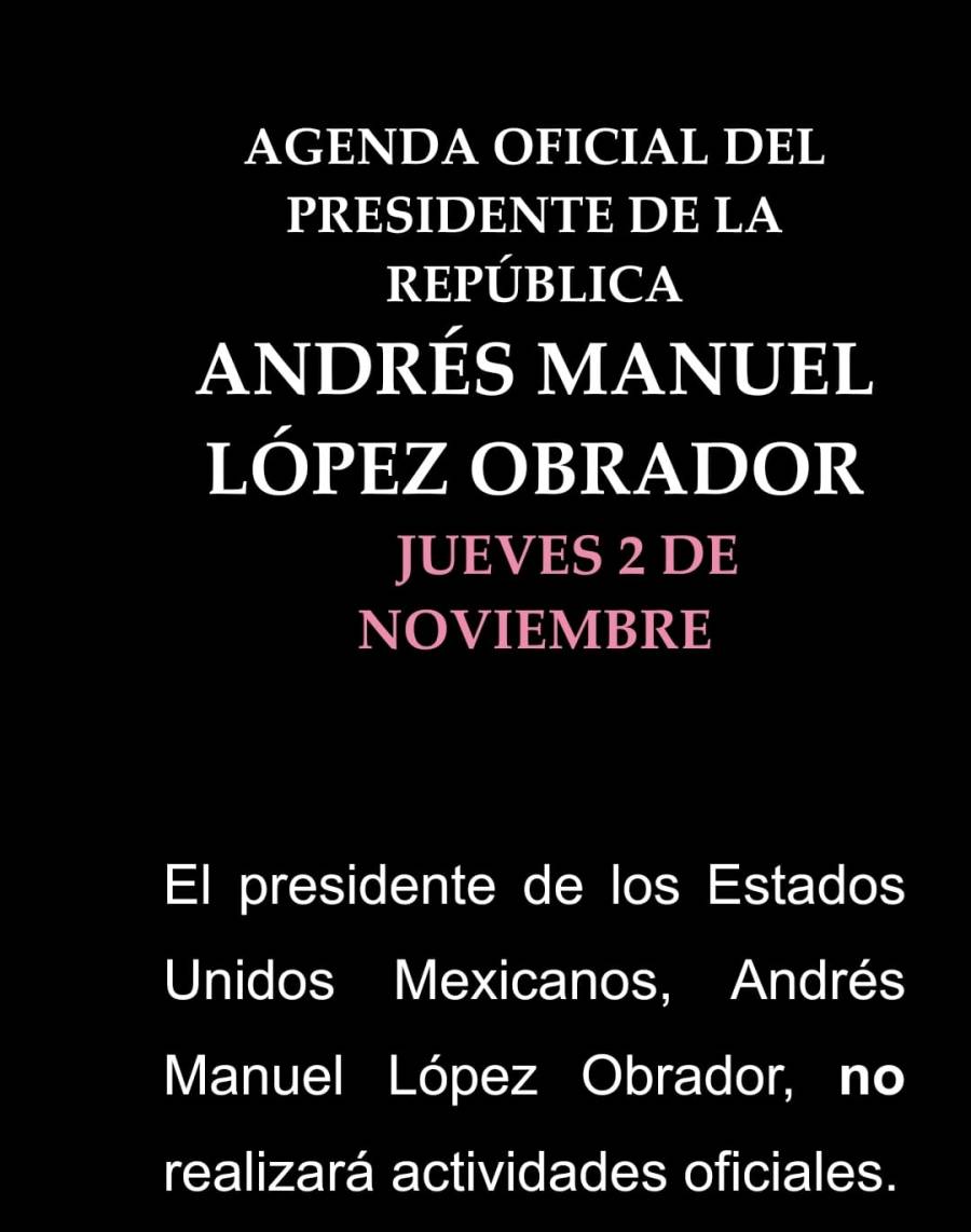 AMLO sin actividades oficiales este Día de Muertos