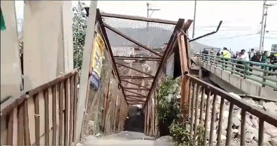 Tras caída de puente peatonal en Nezahualcóyotl, lesionados fueron dados de alta