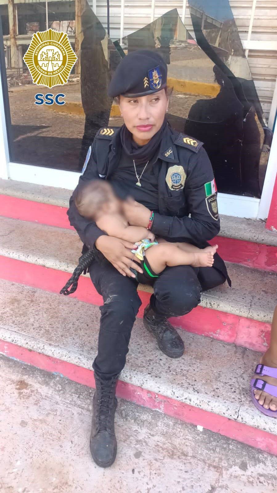 Policía de la SSC alimentó a bebé que llevaba más de 24 horas sin comer
